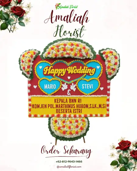 Papan Bunga Pernikahan Batu